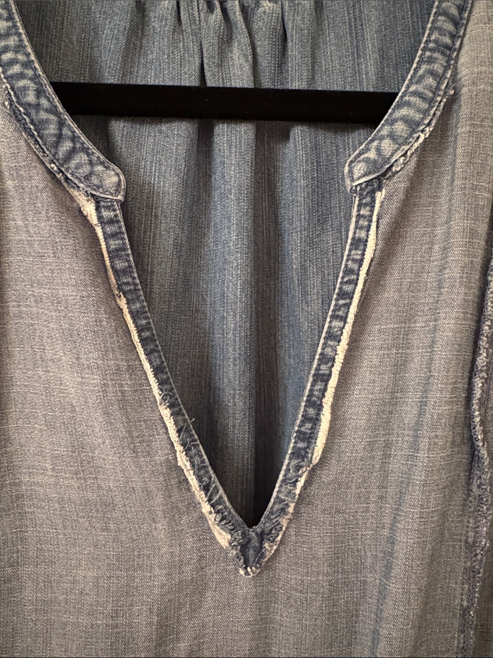 Lands' End Sleeveless Chambray Maxi Dress - Denim Blue - Picture 3 of 3